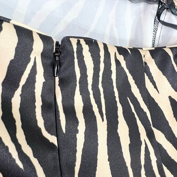 Jessica McClintock Gunne Sax Maxi Dress Gown Women's 11 Zebra Strapless Retro - Picture 11 of 15